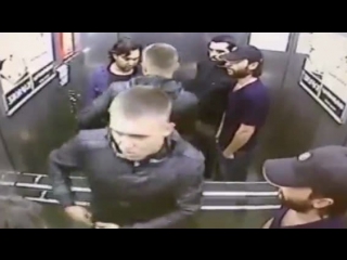 fight in the elevator. one against three. omsk. who will win?